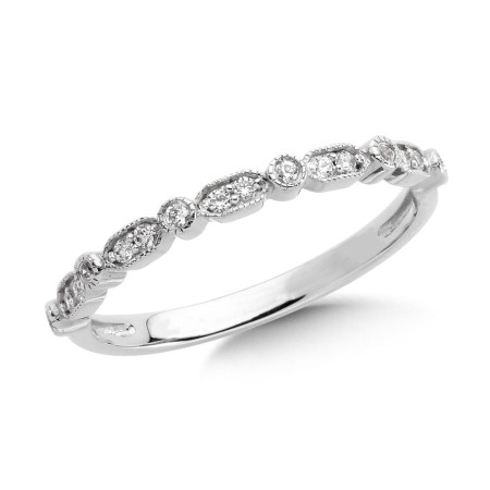 Pave set Diamond Open Heirloom Design Stackable, Anniversary Ring
