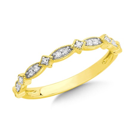 14k Gold and Diamond Stackable Ring