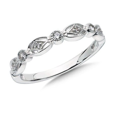 14k White Gold Stack Ring