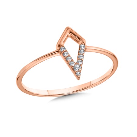 14K Rose Gold Diamond Kite Ring - CDD2737-{