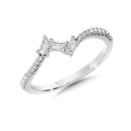 14K White Gold Baguette Diamond Ring