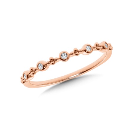 10K Rose Gold Diamond Stackable Ring