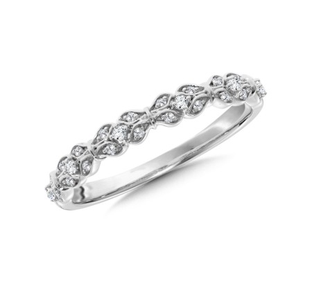 Lace Pattern Diamond Stack Ring
