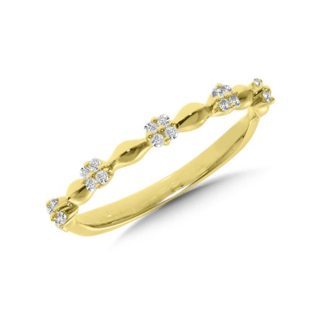 14K Yellow Gold Diamond Stackable Ring