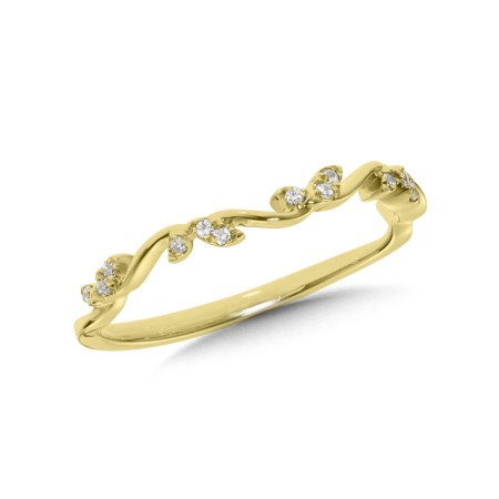 14K Yellow Gold Diamond Stackable Ring