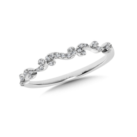 14K White Gold Diamond Stackable Ring