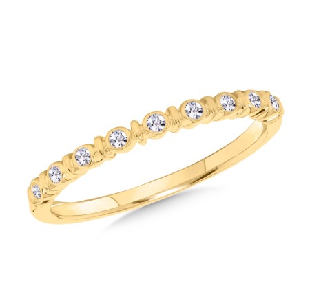 10K Stackable Bezel-Set Diamond Ring