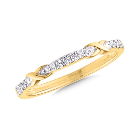 10K Knot-Accented Stackable Diamond Ring
