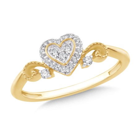Gold & Diamond Heart Promise Ring