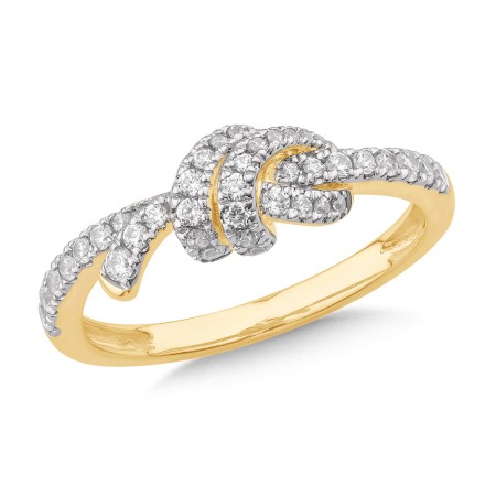 Entwined 14K Diamond Ring
