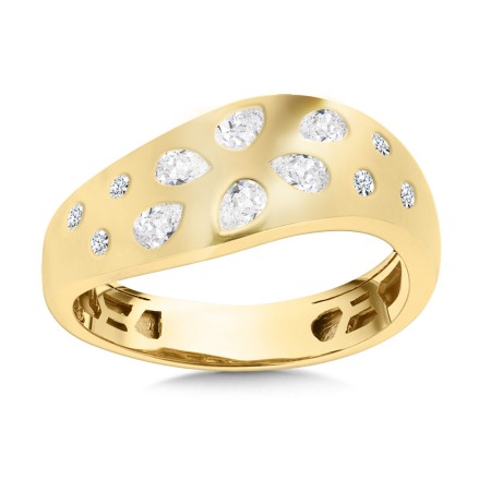 14K Gold & Scattered Diamond Ring