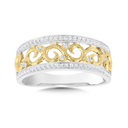 14K Two-Tone Vintage Diamond Ring