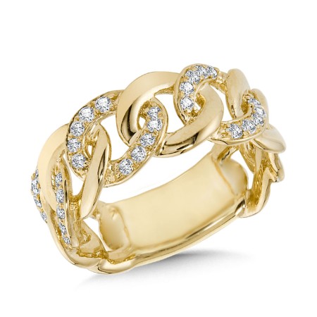 Wide Cuban Link & Alternating Diamond Band