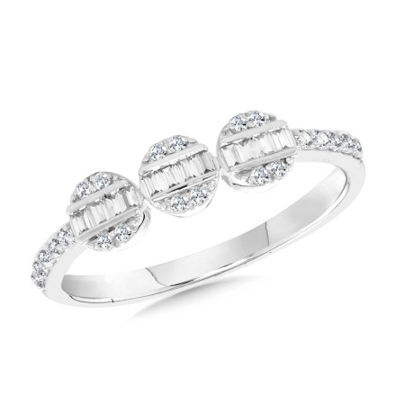 14K Segmented Baguette Diamond Ring