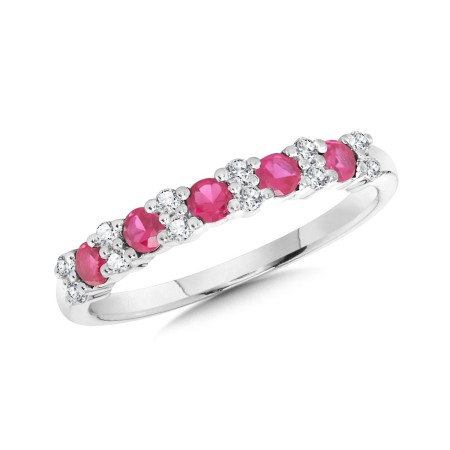 14K Ruby & Diamond Stackable Ring