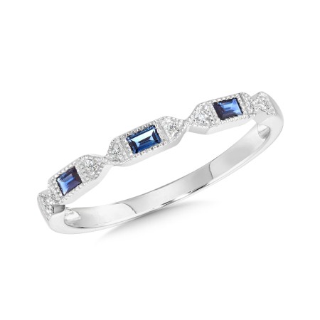 14k Diamond and Sapphire Ring