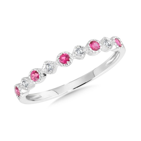 14K Ruby & Diamond Stackable Ring
