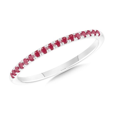 14K White Gold & Ruby Stackable Ring
