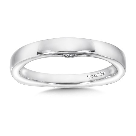 14K White Gold and Diamond Wedding Band
