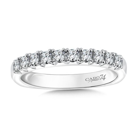 Diamond and 14K white Gold Wedding Band