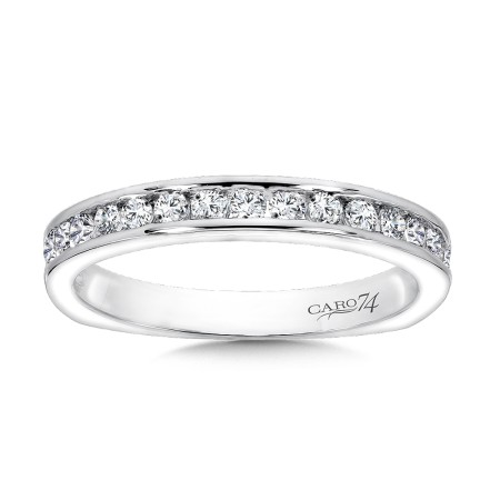 Channel Set Diamond Wedding Band in 14K White Gold