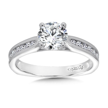 Classic Elegance Collection Engagement Ring With Channel-Set Diamond Side Stones