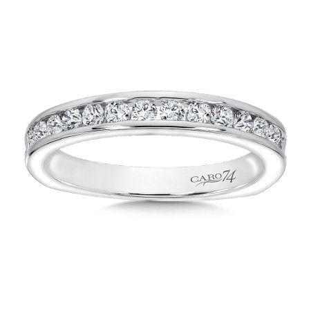 Channel Set Diamond Wedding Band in 14K White Gold
