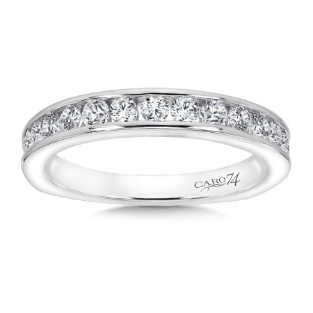 Channel Set Diamond Wedding Band in 14K White Gold