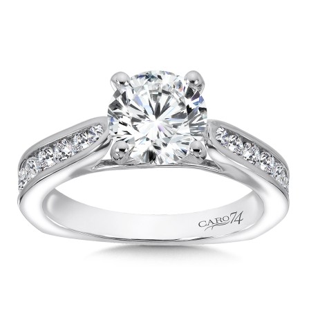 Classic Elegance Collection Engagement Ring With Channel-Set Diamond Side Stones