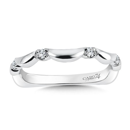 Diamond and 14K White Gold Wedding Band