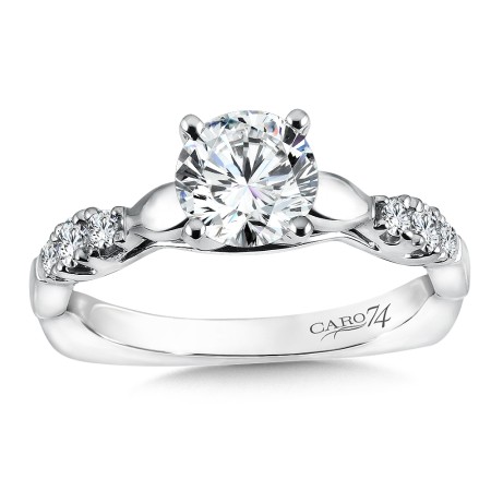 Modernistic Collection Engagement Ring With Side Stones