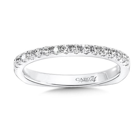 Diamond and 14K White Gold Wedding Band