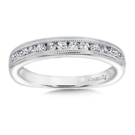 Channel Set Diamond Wedding Band in 14K White Gold