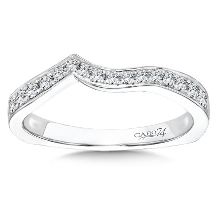 Diamond and 14K White Gold Wedding Band