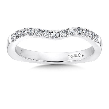 Diamond and 14K White Gold Wedding Band