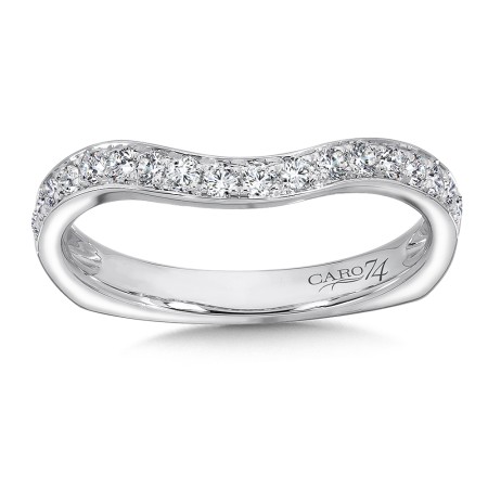 Diamond and 14K White Gold Wedding Band