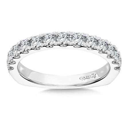 Diamond and 14K White Gold Wedding Band