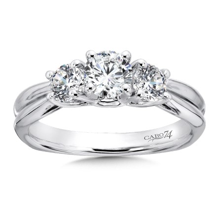 Round Three Stone Diamond Engagement Ring