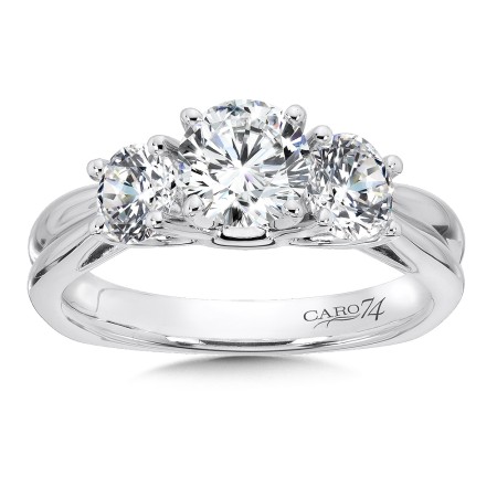 Round Three Stone Diamond Engagement Ring