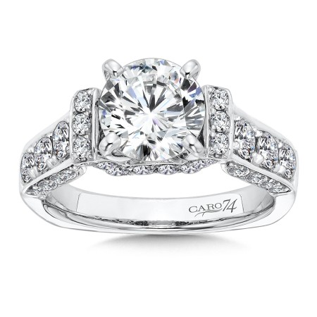 Grand Opulance Collection Engagement Ring With Diamond Side Stones