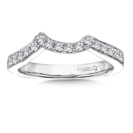 Diamond and 14K White Gold Wedding Band