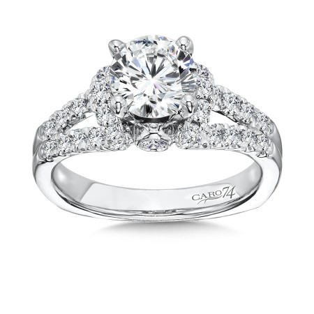 Modernistic Collection Diamond Split Shank Engagement Ring