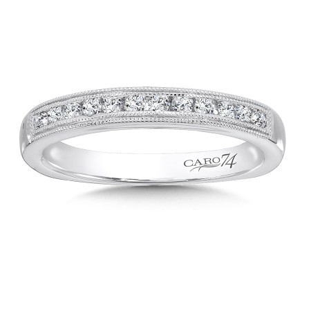 Channel Set Diamond Wedding Band in 14K White Gold