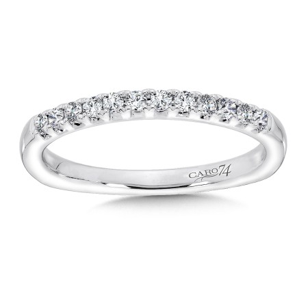 Diamond and 14K White Gold Wedding Band