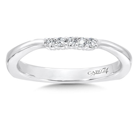 Diamond and 14K White Gold Wedding Band