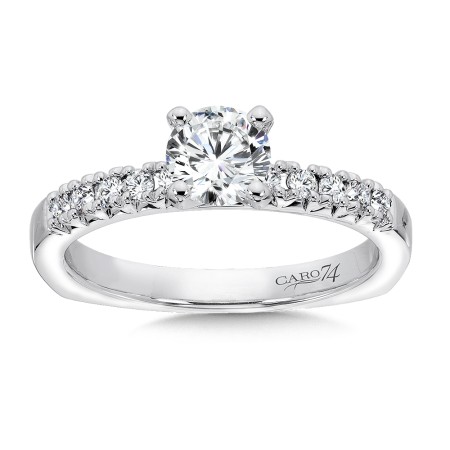 Classic Elegance Collection Engagement Ring With Diamond Side Stones