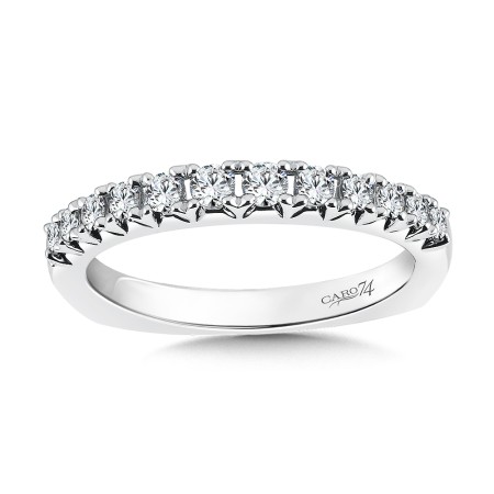 Diamond and 14K White Gold Wedding Band