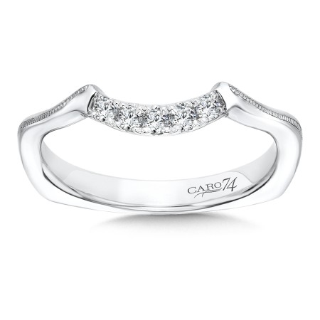 Diamond and 14K White Gold Wedding Band