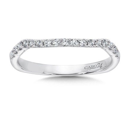 Diamond and 14K White Gold Wedding Band