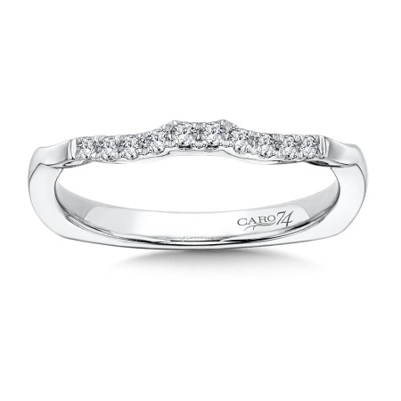 Diamond and 14K White Gold Wedding Band
